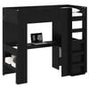 vidaXL Cadre de lit superpos&eacute; avec bureau Ch&ecirc;ne noir 90 x 200 cm