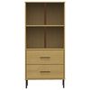 vidaXL Biblioth&egrave;que &agrave; 2 tiroirs Marron 60x35x128,5 cm Bois massif OSLO