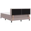 vidaXL Lit &agrave; ressorts avec matelas Taupe 200 x 160 cm Polyester