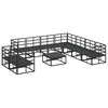 vidaXL Ensemble de canap&eacute; de jardin avec coussin 10 pcs Noir Aluminium