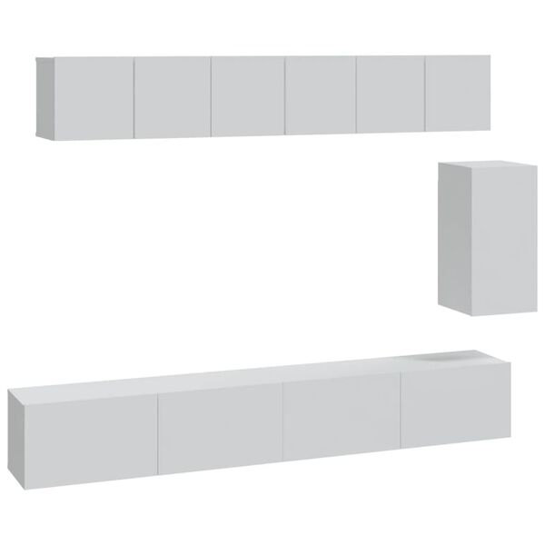 vidaXL Ensemble de meubles TV 6 pcs Blanc Bois d'ing&eacute;nierie