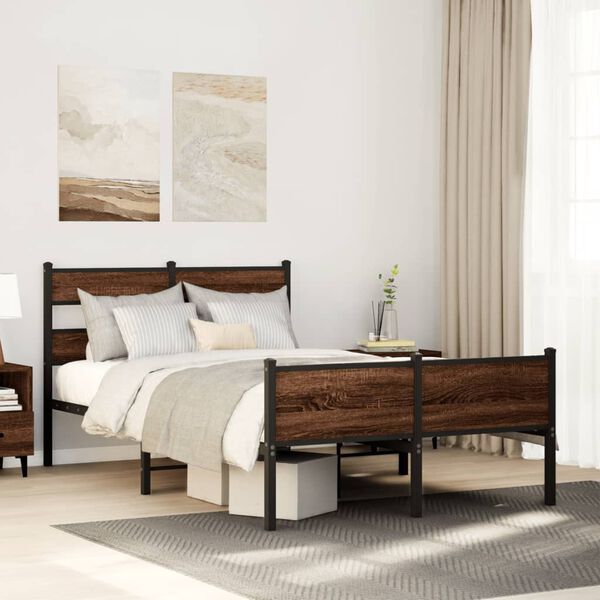 vidaXL Cadre de lit sans matelas ch&ecirc;ne marron 120x200 cm