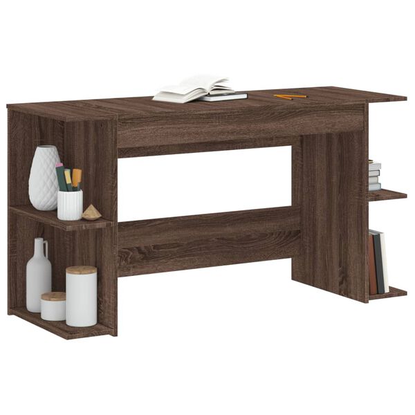 vidaXL Bureau ch&ecirc;ne marron 140x50x75 cm bois d'ing&eacute;nierie