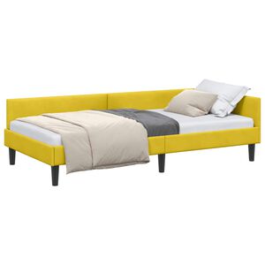 vidaXL Cadre de lit d'angle Jaune 80 cm x 200 cm Velours