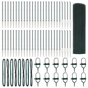 vidaXL Cl&ocirc;ture en fil soud&eacute; avec pointes 100 x 0,5 m Vert Maille