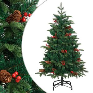 vidaXL Sapin de No&euml;l artificiel avec pommes de pin et baies 150 cm