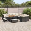 vidaXL Ensemble de canap&eacute; de jardin 13 pcs Noir et Cr&egrave;me polyrotin