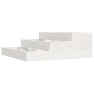 vidaXL Jardini&egrave;re Blanc 78x78x27 cm Bois massif de pin