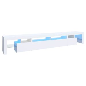 vidaXL Meuble TV avec lumi&egrave;res LED Blanc 260x36,5x40 cm