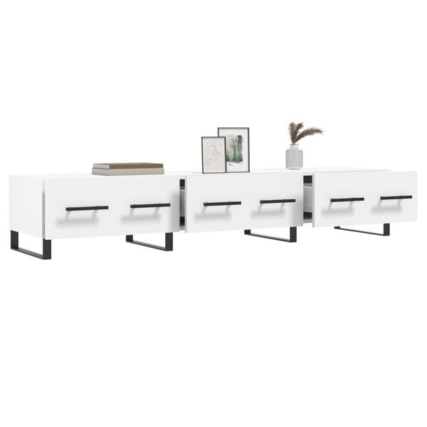 vidaXL Meuble TV blanc 150x36x30 cm bois d'ing&eacute;nierie