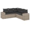vidaXL Salon de jardin 5 pcs avec coussins gris clair r&eacute;sine tress&eacute;e