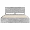 vidaXL Cadre de lit Gris b&eacute;ton 200 x 200 cm Bois Ing&eacute;nierie