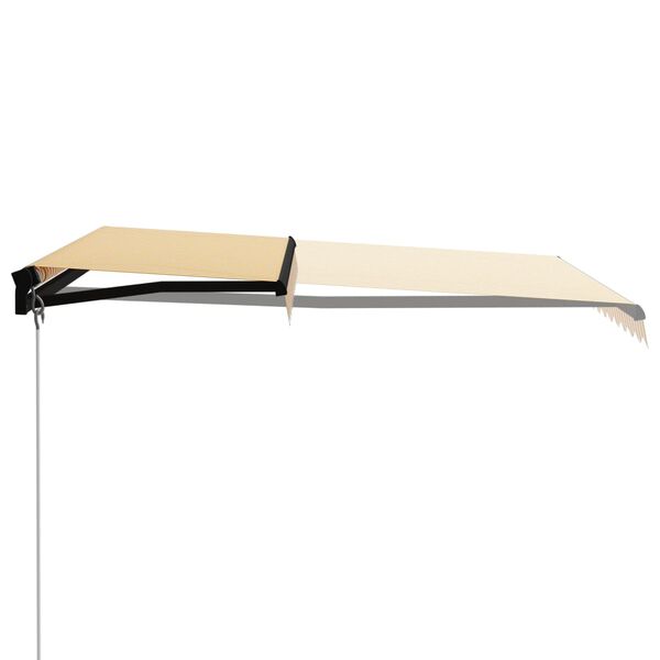vidaXL Auvent manuel r&eacute;tractable 300x250 cm Jaune et blanc