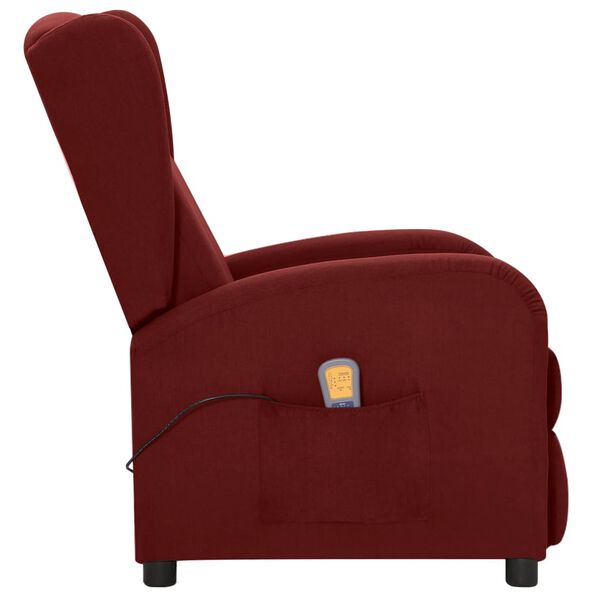 vidaXL Fauteuil de massage Rouge bordeaux Tissu