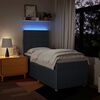 vidaXL Sommier &agrave; lattes de lit avec matelas Bleu 100x200 cm Tissu