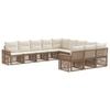vidaXL Ensemble de canap&eacute; de jardin 11 pc Beige et blanc cr&egrave;me