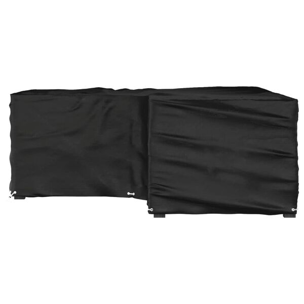 vidaXL Housse de salon de jardin en forme de L 16 &oelig;illets 215x215x70cm