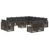 vidaXL Ensemble de canap&eacute; de jardin 14 pc Gris polyrotin