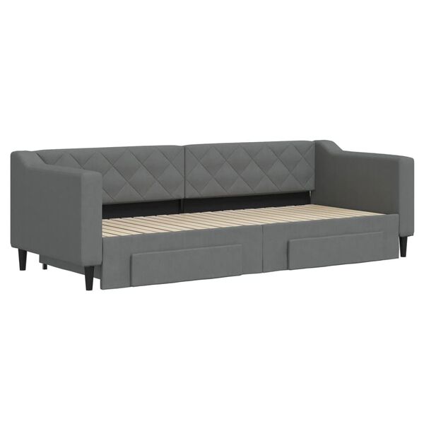 vidaXL Lit de jour avec gigogne et tiroirs sans matelas 80x200 cm