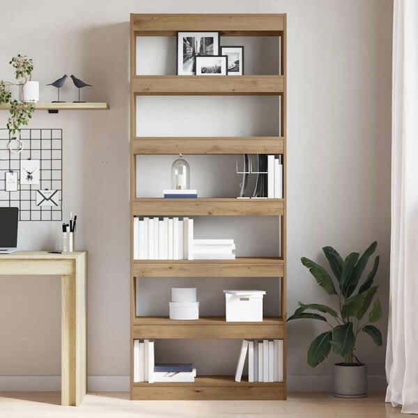 vidaXL Biblioth&egrave;que Ch&ecirc;ne artisanal 80 x 30 x 198 cm Bois d'ing&eacute;nierie