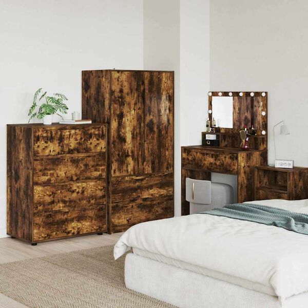 vidaXL Armoires de rangement 2 pcs Ch&ecirc;ne fum&eacute; 80 x 48 x 105 cm