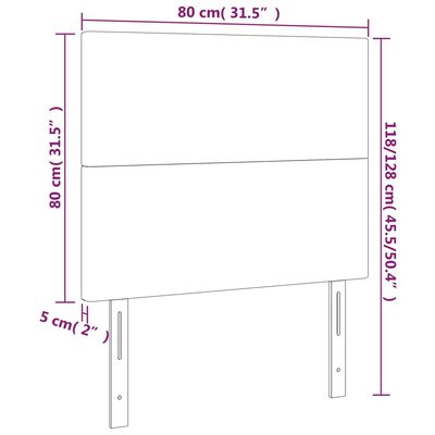 vidaXL Tête de lit à LED Gris 80x5x118/128 cm Similicuir