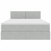 vidaXL Lit de Rangement avec matelas Gris clair 140 x 200 cm Velours