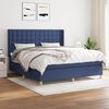 vidaXL Sommier &agrave; lattes de lit avec matelas Bleu 160x200 cm Tissu