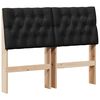 vidaXL T&ecirc;te de lit capitonn&eacute;e Noir 120 cm Pin massif