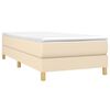vidaXL Sommier &agrave; lattes de lit avec matelas Cr&egrave;me 90x200 cm Tissu