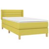vidaXL Sommier &agrave; lattes de lit avec matelas Vert 90x190 cm Tissu