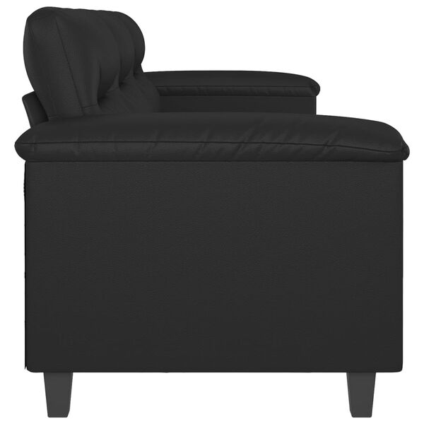 vidaXL Canap&eacute; &agrave; 3 places Noir 180 cm Similicuir