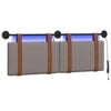 vidaXL T&ecirc;te de lit suspendue Avec lumi&egrave;re LED Taupe PU antique