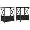vidaXL Tables de chevet 2 pcs noir 50x41x65 cm bois d&rsquo;ing&eacute;nierie
