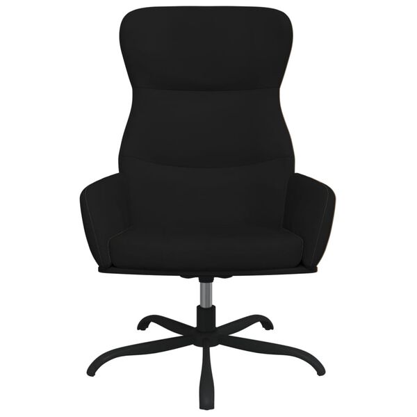 vidaXL Chaise de relaxation avec tabouret Noir Tissu microfibre