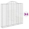 vidaXL Paniers &agrave; gabions arqu&eacute;s 4 pcs 200x30x180/200 cm Fer galvanis&eacute;