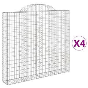 vidaXL Paniers &agrave; gabions arqu&eacute;s 4 pcs 200x30x180/200 cm Fer galvanis&eacute;