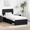 vidaXL Cadre de lit avec t&ecirc;te de lit Noir 75 x 190 cm Pin massif