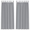 vidaXL Rideaux occultants avec anneaux 2 pc Gris clair 225 x 140 cm