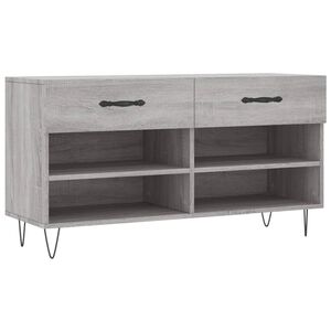 vidaXL Banc &agrave; chaussures sonoma gris 102x35x55 cm bois d'ing&eacute;nierie