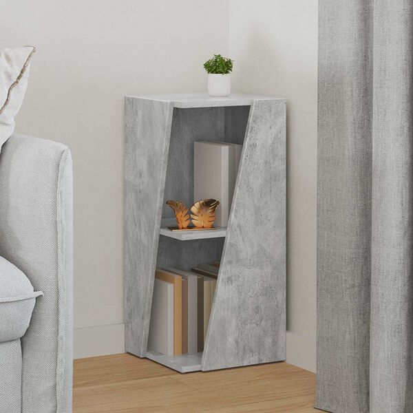 vidaXL &Eacute;tag&egrave;re lat&eacute;rale Gris b&eacute;ton 33 x 32 x 70,5 cm Bois d'ing&eacute;nierie