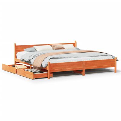 vidaXL Cadre de lit sans matelas blanc 180x200 cm bois massif de pin