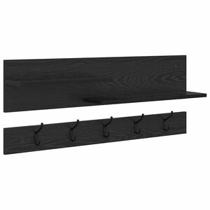 vidaXL Porte-manteau mural Montage mural Ch&ecirc;ne noir 90 x 15 x 36 cm