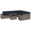 vidaXL Ensemble de canap&eacute; de jardin 10 pcs avec coussins gris r&eacute;sine tress&eacute;e