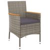 vidaXL Ensemble &agrave; manger jardin et coussins 7 pcs gris rotin