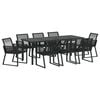 vidaXL Ensemble de salle &agrave; manger pour jardin 9 pcs Noir