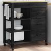 vidaXL Chariot de cuisine MONZA Noir 84 x 40 x 88,5 cm