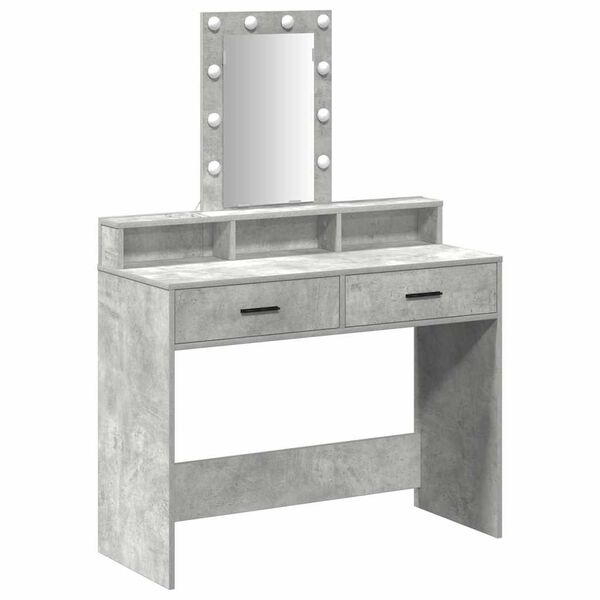 vidaXL Table de Toilette Gris 100 x 41 x 140 cm Bois d'ingénierie