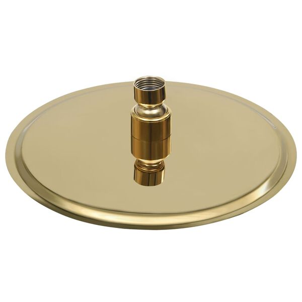 vidaXL Pomme de douche pluie Acier inoxydable 20 cm Ronde Dor&eacute;