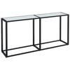 vidaXL Table console Marbre blanc 160x35x75,5 cm Verre tremp&eacute;